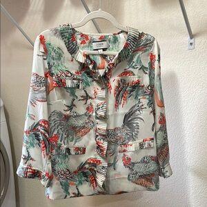 J. Crew blouse- Ratti roosters print